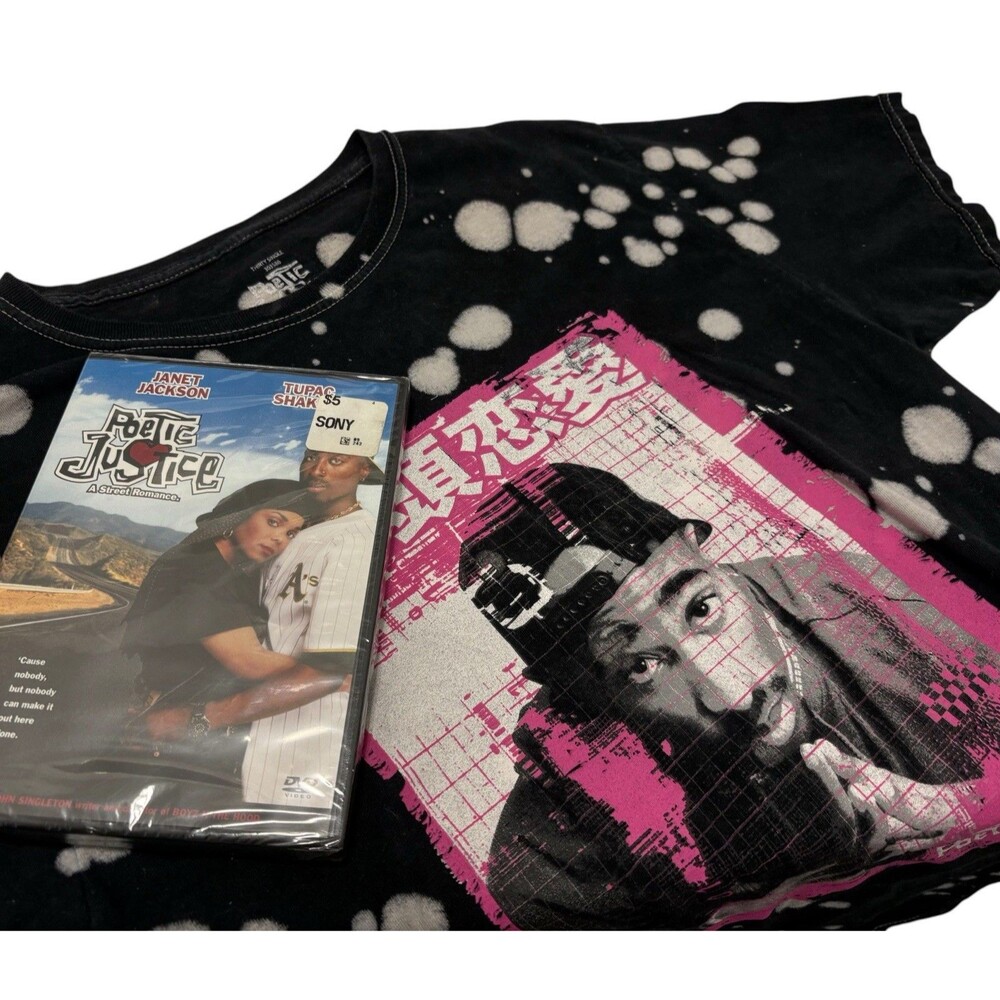 Poetic Justice Bundle Lot Sealed DVD Women’s S T Shirt 90’s Hip Hop Tupac Janet